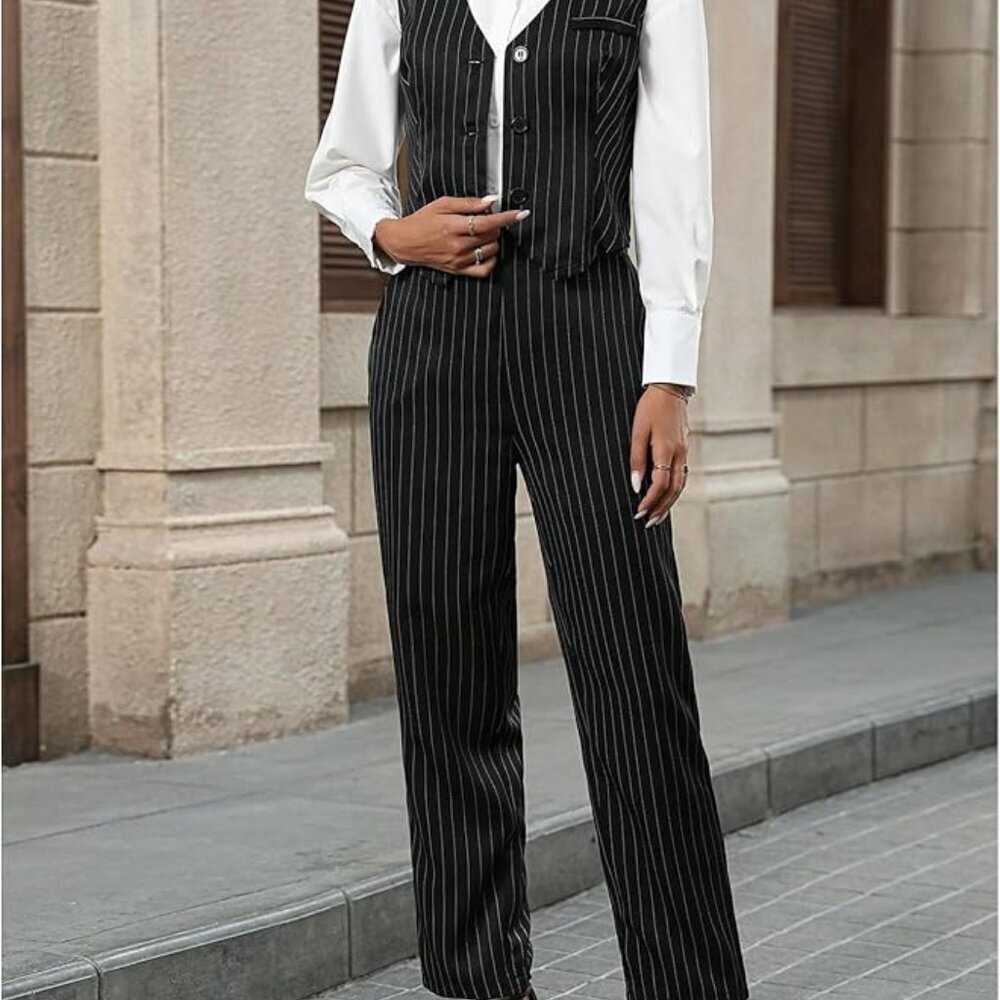 🖤✨ Chic Pinstripe Vest & Pants Set | Size Small ✨🖤 - Picture 5 of 5